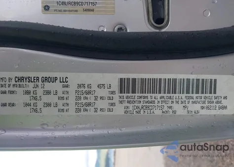 2012 Jeep Patriot Limited from USA, damaged, VIN 1C4NJRCB9CD717157